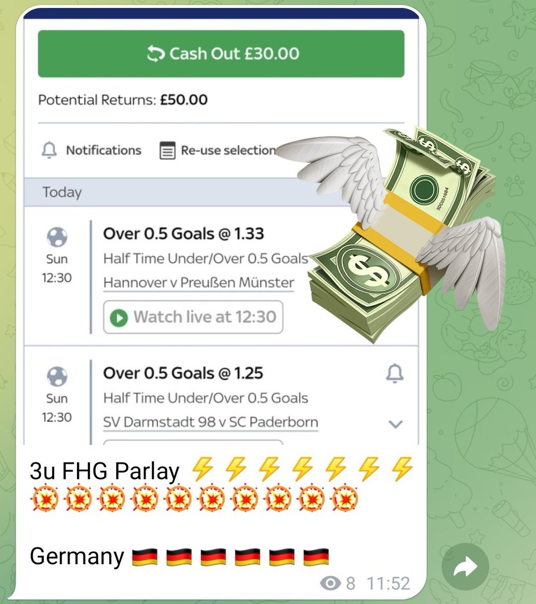 TwoLooney's tweet photo. 🌟 Super Sunday kicks off with a BANG! 🌟
💥 3u PARLAY -149 💥
✅✅✅✅✅✅ CASHED IT!
💰 Winners stick with The Looney Two Tipsters – it’s what we do! 💰
🚀 Ready for your turn? Join the VIP now: https://t.co/R0Y4bU8TXF
#SuperSunday #LooneyLocks #ParlayWins #BetSmarter #VIPPicks #WinningStreak #SportsBettingKings
