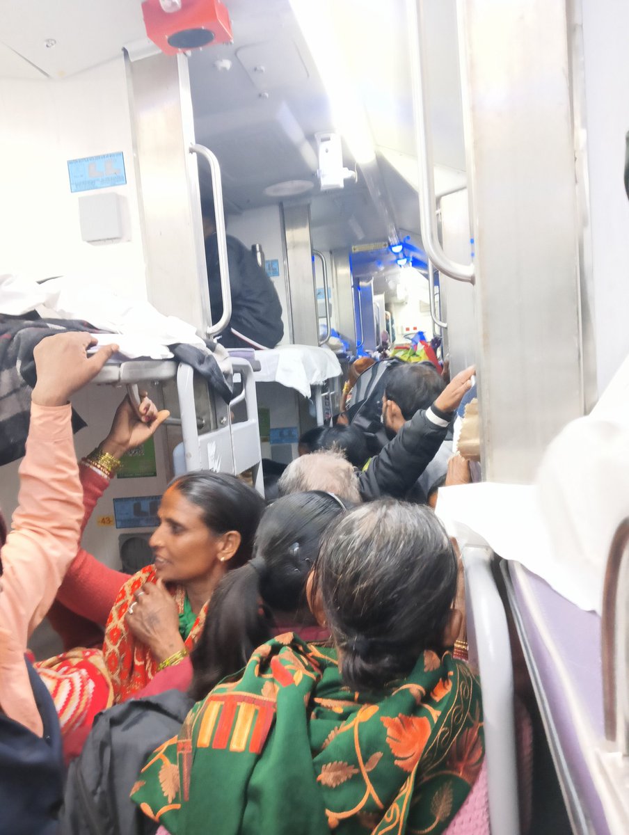 Sj___san's tweet photo. @RailMinIndia @IRCTCofficial @RailwayNorthern 
This is the Condition of Jharkhand Swarna Jayanti AC 3E M2 coach persons with Tickets facing lots and lots of issues because of it. Please Look after these Issues ASAP or else other passengers with Tickets can't board, we can't sleep https://t.co/BiIeZQxNgK