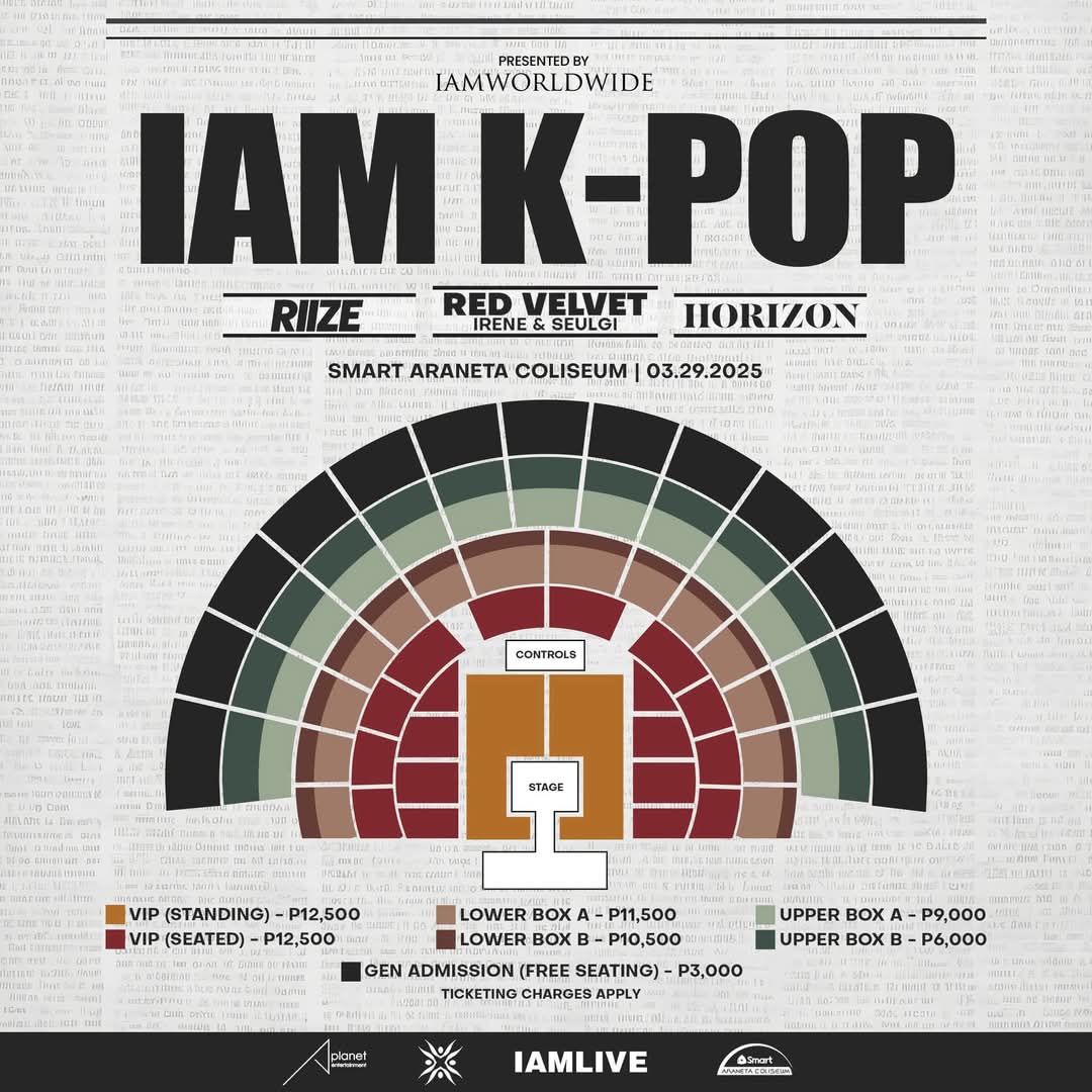 Red Velvet's Irene &amp; Seulgi, RIIZE, and HORI7ON will be performing in the Smart Araneta Coliseum on March 29, 2025 under #IAMKPOPManila🙌 

#IAMKPOP #IAMKPOPManila
#RIIZE #라이즈#HORI7ON #호라이즌 #RedVelvet #레드벨벳
#IAMLIVE #IAMWorldwide