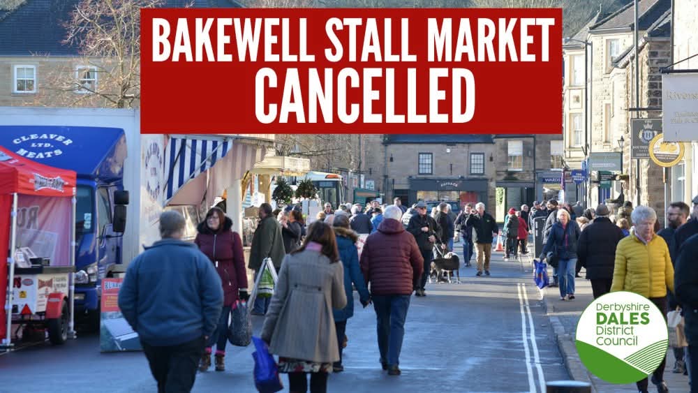 Due to tomorrow's weather warning of wind, with 40mph gusts forecast during the day, we are cancelling our #Bakewell Monday stallmarket for safety reasons, with regret.

Our apologies 🙏