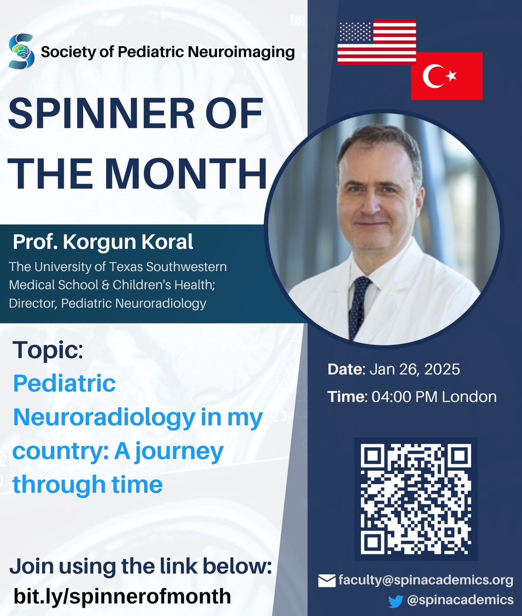SPIN | Society of Pediatric Neuroimaging (@spinacademics) on Twitter photo Join us for this year's Spinner of the Month series, exploring global developments & future trends! šāØ Starting our journey with <a href="/KoralKorgun/">Korgün Koral, MD, MBA</a>. š The webinar begins in 1 hourādonāt miss it! #SpinnerOfTheMonth Join us for this year's Spinner of the Month series, exploring global developments & future trends! šāØ Starting our journey with <a href="/KoralKorgun/">Korgün Koral, MD, MBA</a>. š The webinar begins in 1 hourādonāt miss it! #SpinnerOfTheMonth
