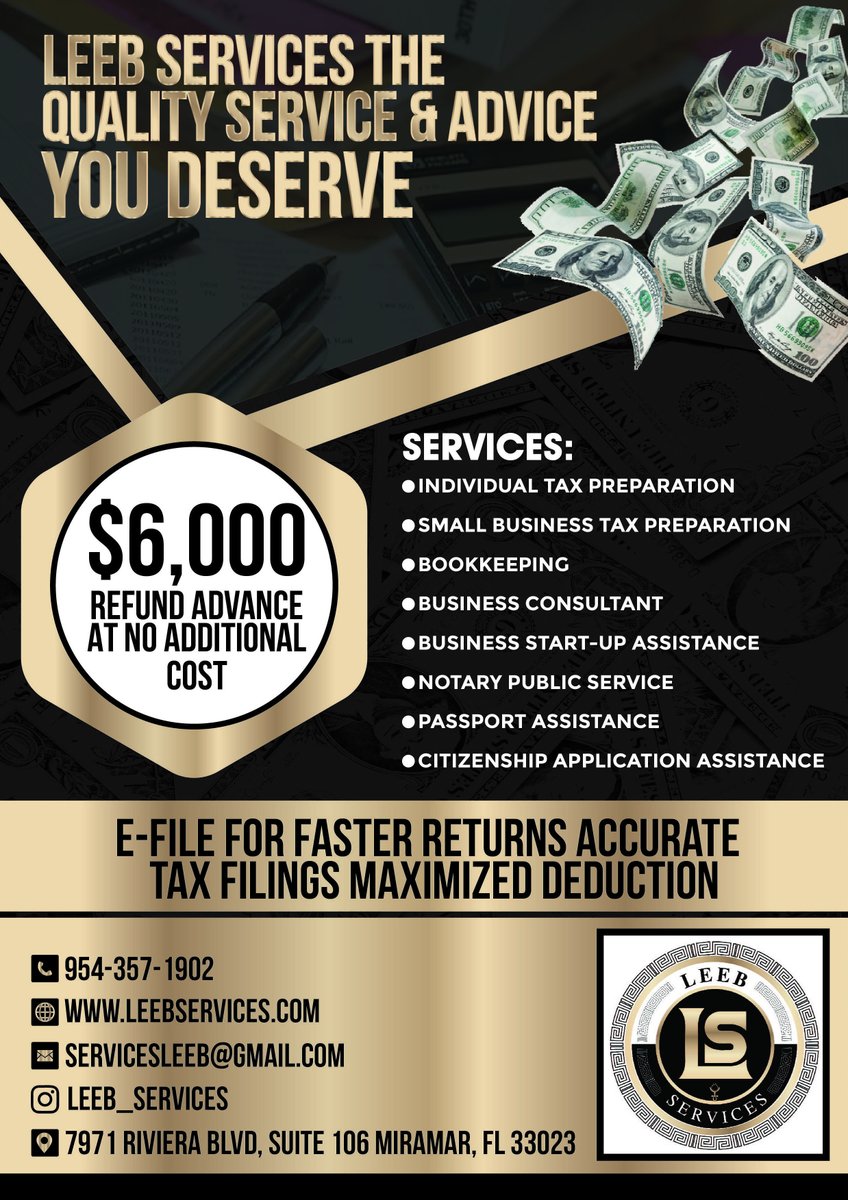 "Leave your IRS worries behind and let LEEB SERVICES handle it with precision and expertise. Elevate your financial peace of mind with us. 🌍 #TaxSolutions #Expertise #LEEBservices"