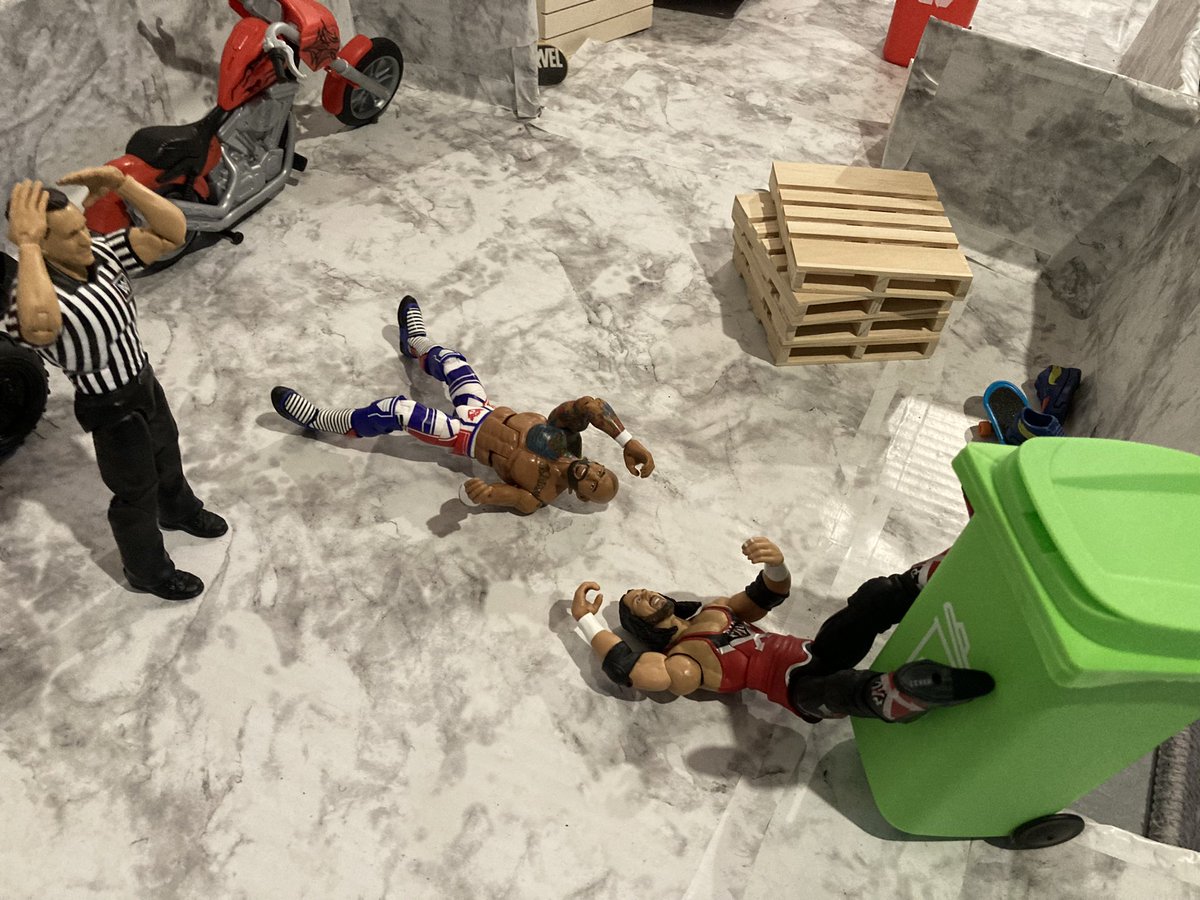 X Pac versus Rey Mysterio and Ricochet in a triple threat trashcan match part 3 with picture slide, #WWE #WWERaw #wweuniverse #wwesmackdown #wweactionfigures like comment