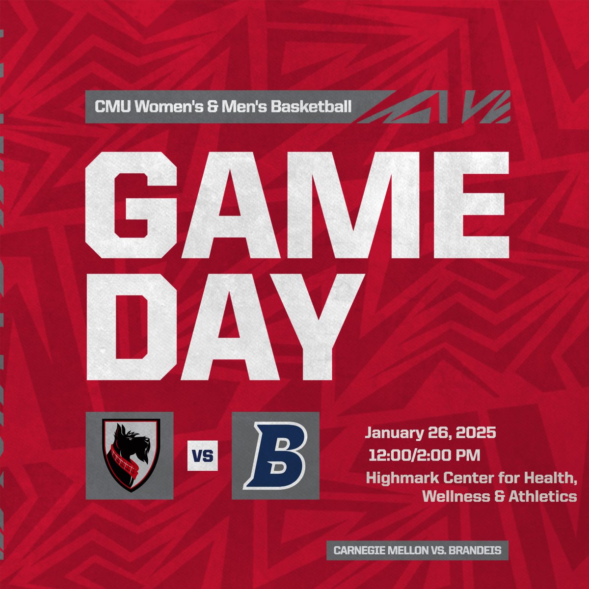 The CMU Sports Network (<a href="/CMUSportsNet/">CMU Sports Network</a>) has coverage of today's <a href="/NewsUAA/">UAA News</a> doubleheader between <a href="/tartanathletics/">Carnegie Mellon Athletics</a> and <a href="/BrandeisJudges/">Brandeis Athletics</a> beginning at noon! #d3hoops 

🎙️- Join our crew of <a href="/JackRidenour11/">Jack Ridenour</a>, <a href="/schmieg_nick/">Nick Schmieg</a>, <a href="/prez_typolk/">Ty Polk</a> and Hannah Noel for the action!  

🎥- Watch here: