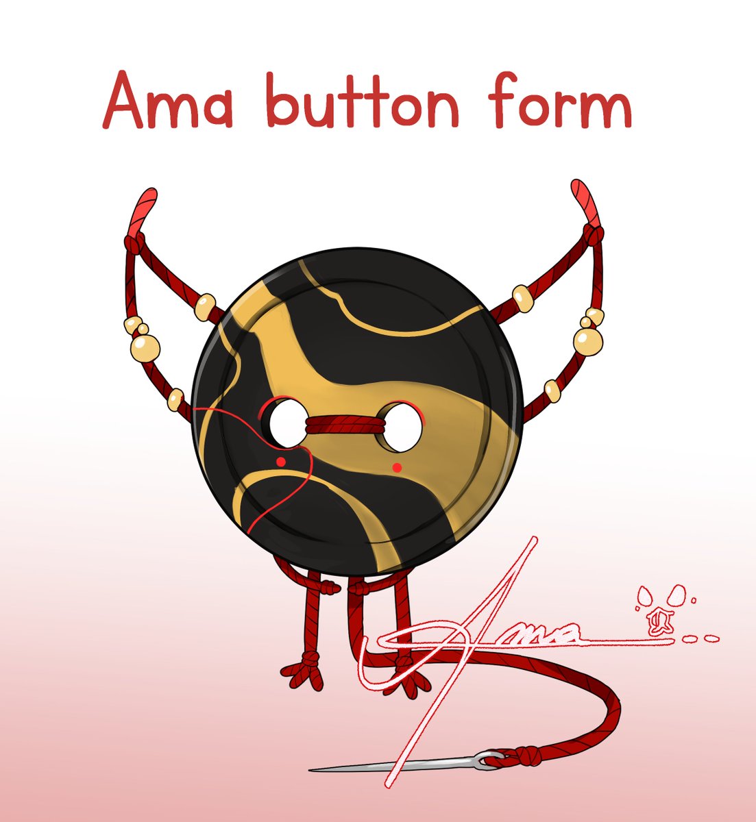 AmasaChan's tweet photo. I'm late as always....

BEHOLD MY BUTTON FORM ! A DRAGON BUTTON !

The mascot is so cute, I needed to draw myself as it !
And yes... It is a needle as my tail ehehe 😊 https://t.co/x0WoUWzI8X