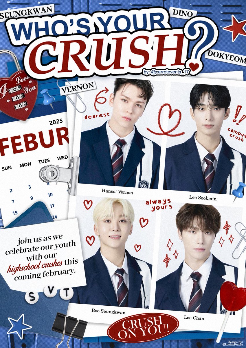 carrotevents_17's tweet photo. 🫧 Sweethearts of February — A birthday cupsleeve event for our beloved crushes; Dokyeom, Seungkwan, Vernon, and Dino.

🗓️: February 15, 2025 (Saturday)
🕖: 2:00 PM - 4:30 PM 
🚗: Black Scoop Cafe, UST Dapitan-Navarra

📝Registration Link: https://t.co/9zthQsF4dK

See you there! https://t.co/sy7T6PCDvh