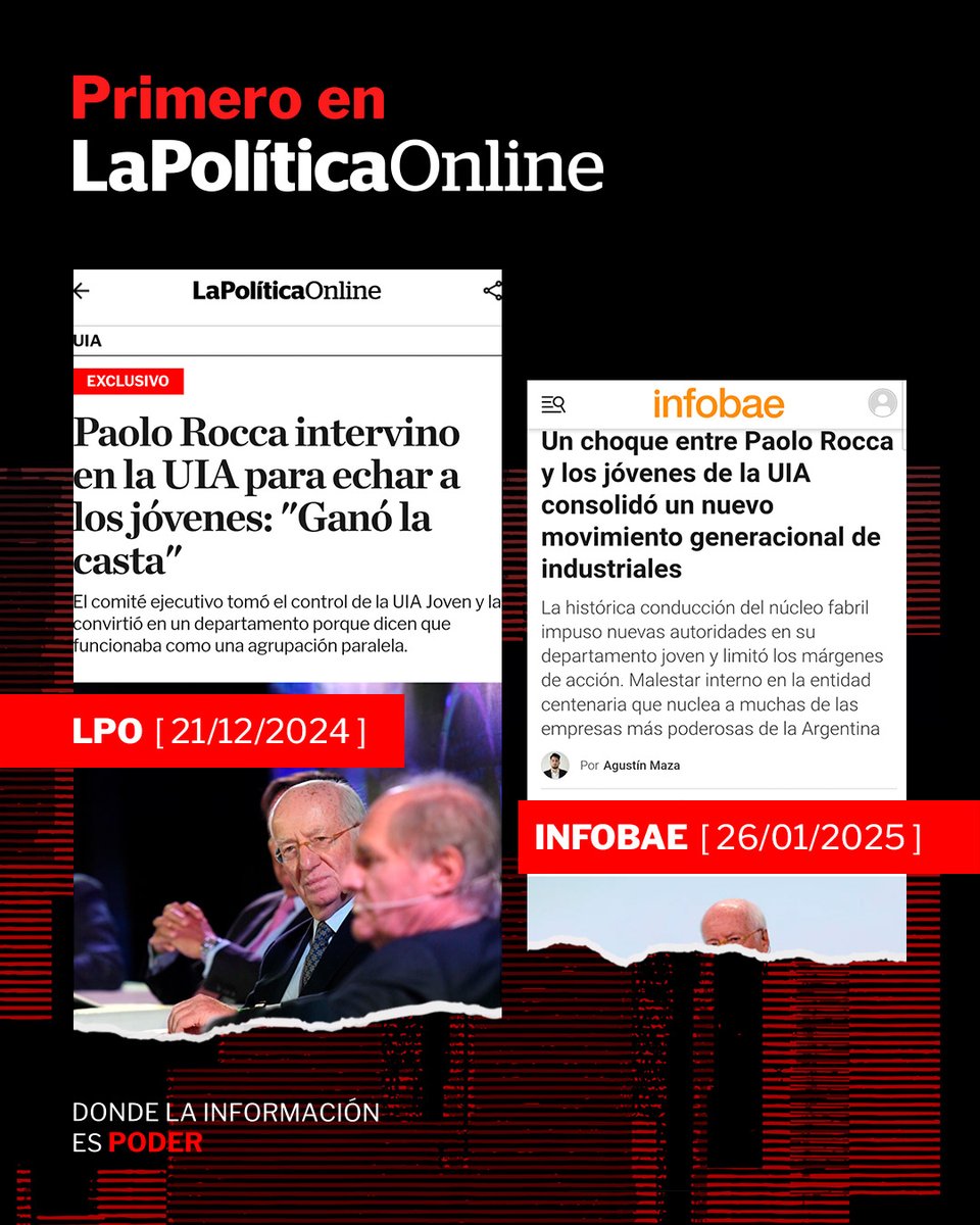 🔴#PrimeroEnLPO #Exclusivo | Paolo Rocca intervino en la UIA para echar a los jóvenes: "Ganó la casta"
[ lapoliticaonline.info/3BL2U7J ]