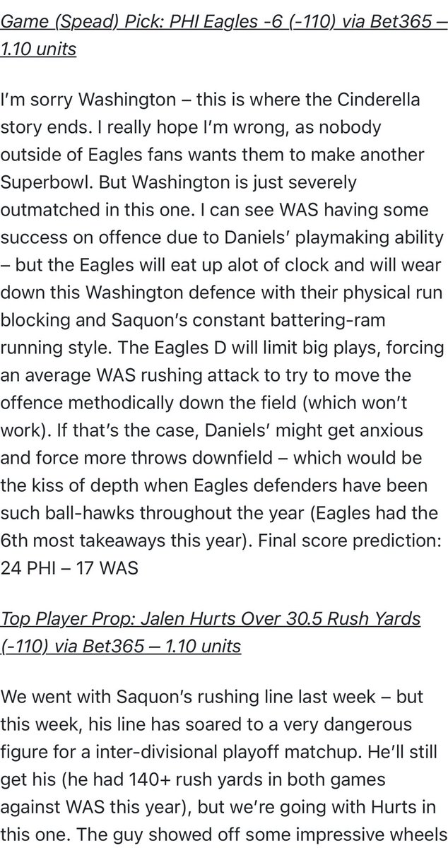 PlusMoneyPost's tweet photo. #NFL #ConferenceChampionship Game Breakdowns, Spread Picks, and Top Player Props 🔥🏈

The in-depth analysis is back for each game on Conference Championship Sunday - as always, it’s loaded with advanced analytics and a ton of information 📊🎯 - all free at the link ⬇️✍️

https://t.co/s4RCch0sMr

Let’s have a day my friends - best of luck to everyone and enjoy the awesome football 🏈