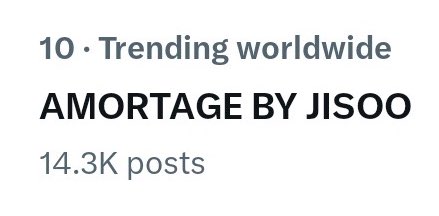 AMORTAGE BY JISOO is currently trending #10 worldwide.

#AMORTAGEoutFEB14