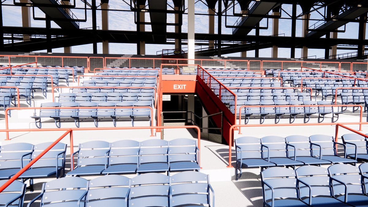 SportsBandbox's tweet photo. Resolved some color issues with the seats, including the lighting and tint. Must get the "Dodger Blue" to come through just right...#VirtualEbbets #Brooklyn #Dodgers #DodgerBlue https://t.co/LylQRZVtYs