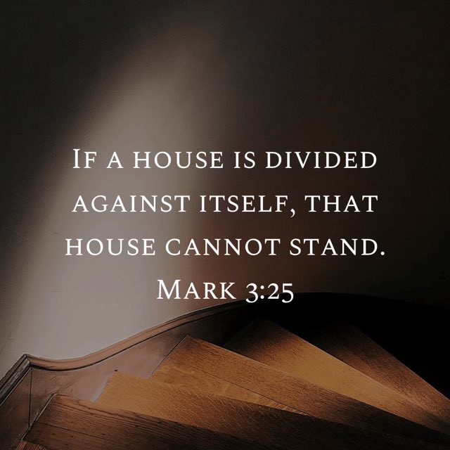 EricPel63232844's tweet photo. Mark 3:25 #mark325 #ifahouseisdividedagainstitself #thathousecannotstand #niv #newtestament #newtestamentverse #god #jesus #jesuschrist #jesuscalling #holyspirit #holybible #bible #bibleverse #bibleverseoftheday #gospelofmark #gospelofjesus #gospelofjesuschrist #gospelofchrist https://t.co/PBJhEDsmaZ