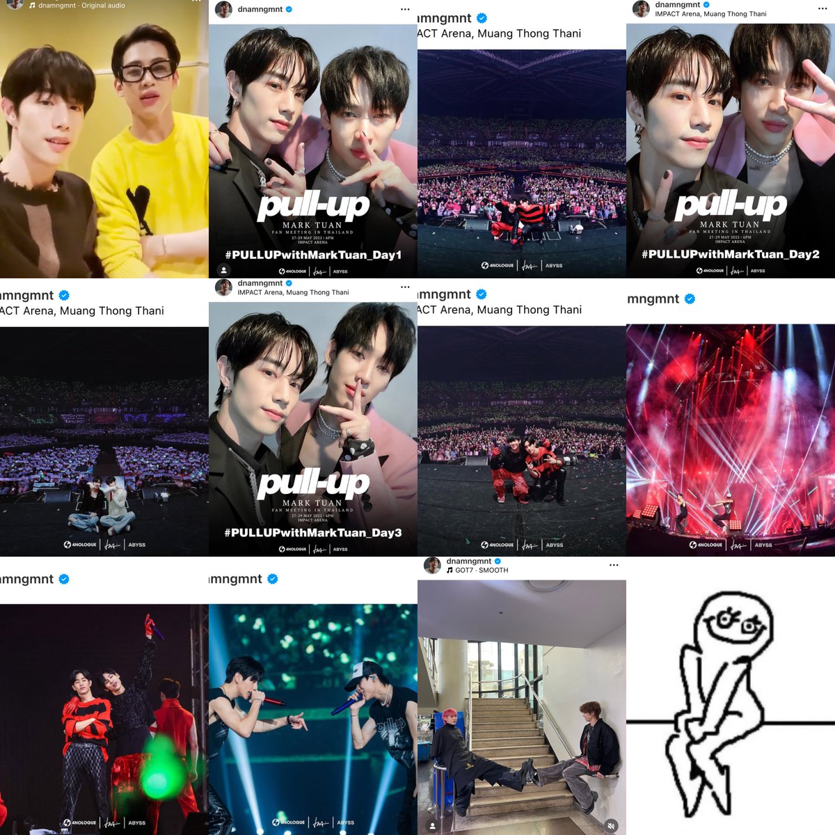 Mxl_mt's tweet photo. รูปน้องแบมในไอจีส่วนตัวมาร์ค 12 โพสต์ ในไอจีอฟช.มาร์ค 11 โพสต์ (รวมรูปตอนงาน pull up)🫨 https://t.co/toCygFd2Ez