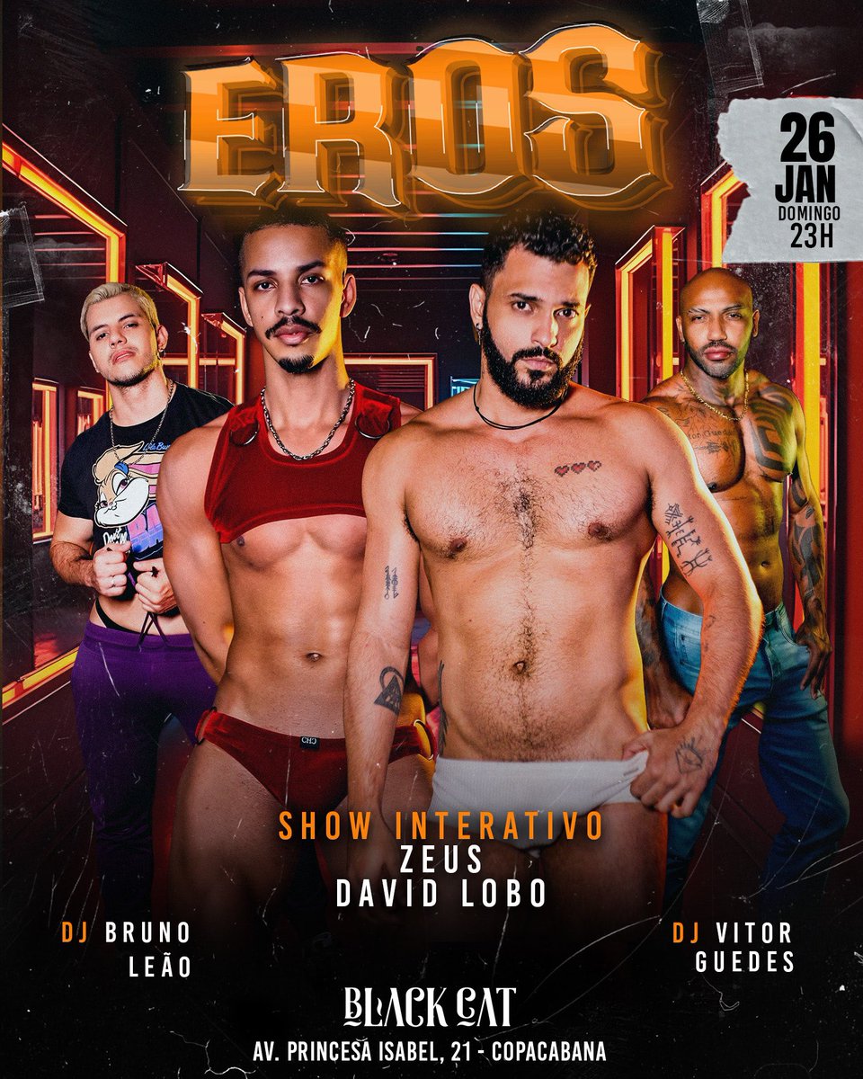 O domingo do <a href="/BarBlackCat/">Black Cat Lounge Bar</a> fica por conta da <a href="/ErosFesta/">Festa Eros</a> , com show interativo, muito eletropop e tribal, o maior dark room da Zona Sul e muito fervo até de manhã! 😈🔞 Garanta seu antecipado! #BlackCatRJ.

sympla.com.br/event__2806759