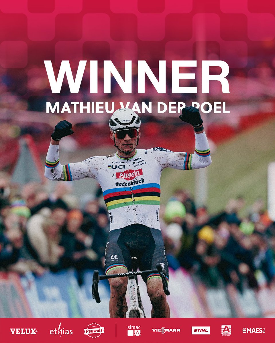 UCI Cyclo-cross World Cup (@ucicyclocrosswc) on Twitter photo A perfect score in the #CXWorldCup as <a href="/mathieuvdpoel/">Mathieu Van der Poel</a> wins his home race for the seventh time! πππ #FLCS A perfect score in the #CXWorldCup as <a href="/mathieuvdpoel/">Mathieu Van der Poel</a> wins his home race for the seventh time! πππ #FLCS
