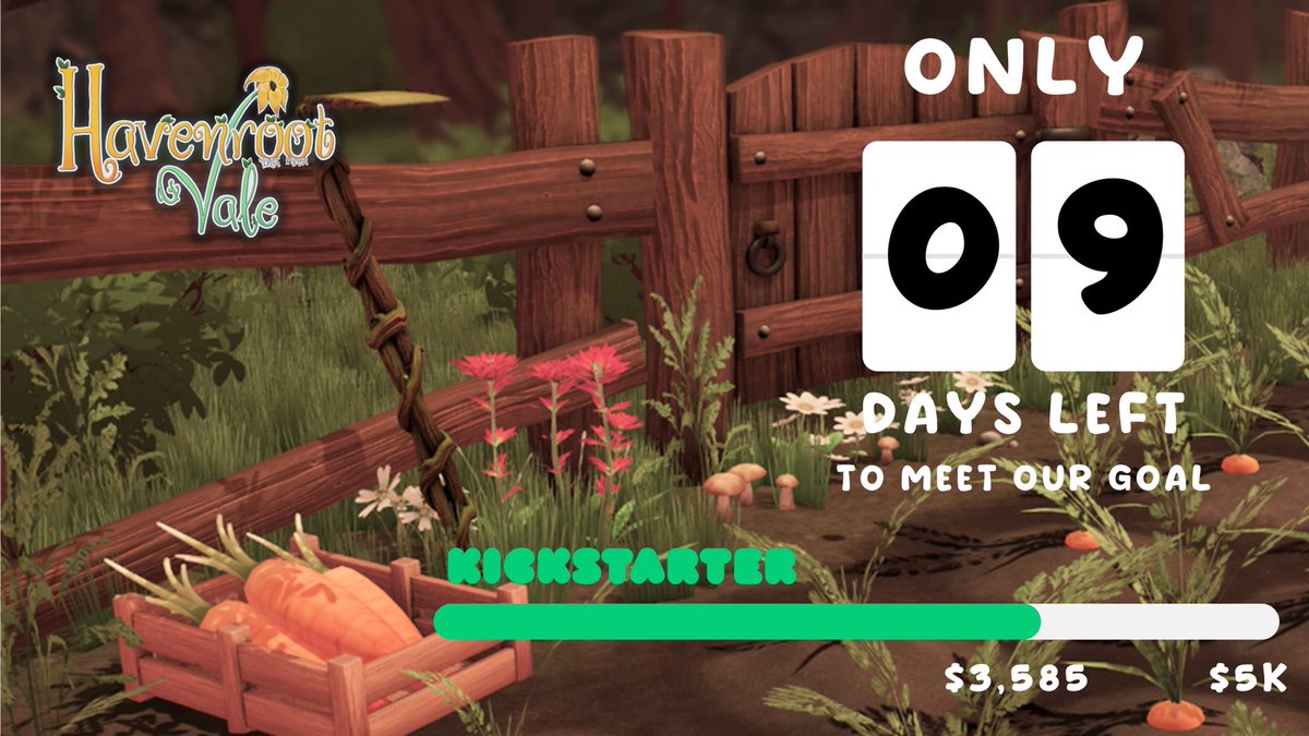 Only 9 days left to help us meet our $5k goal. If you would like to help support us in our demo release you can visit: kck.st/3ZKbcVB

#kickstarter #fundraising #indiegame #indiedemo #gamedemo