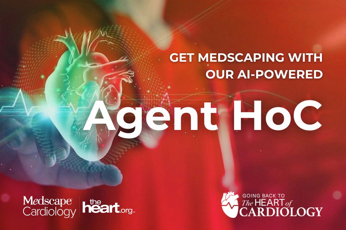 Medscape's tweet photo. Last chance to interact with Agent HoC at our AI Medscape Booth! ✨ Have any burning questions from our symposia or Cardiac Dysfunction session?  Come stop by the booth to converse with Agent HoC!

#AgentHoC #AI #CardiacDysfunction #HeartFailure #HeartofCardio https://t.co/lriE5PbpQP
