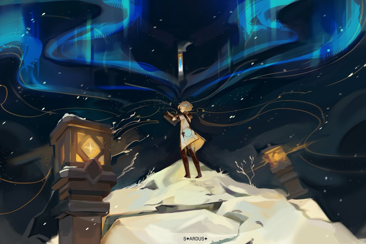 Turns out there was a northern lights on the Dragonspine, which disappears after the "in the mountains" quest

#albedo #genshin #albedogenshinimpact #genshinimpact #dragonspine