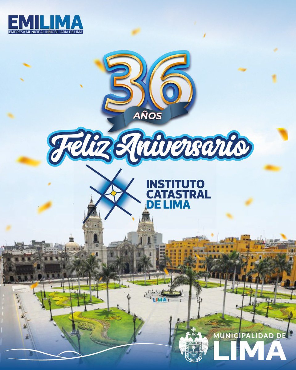emilimamml's tweet photo. ¡Feliz 36° aniversario, Instituto Catastral de Lima!🎉👏
Gracias por sumar esfuerzos al servicio de nuestra ciudad, mejorando la planificación urbana en beneficio de quienes la habitamos. 💪

#lima #emilima https://t.co/1q5Jps1oiF