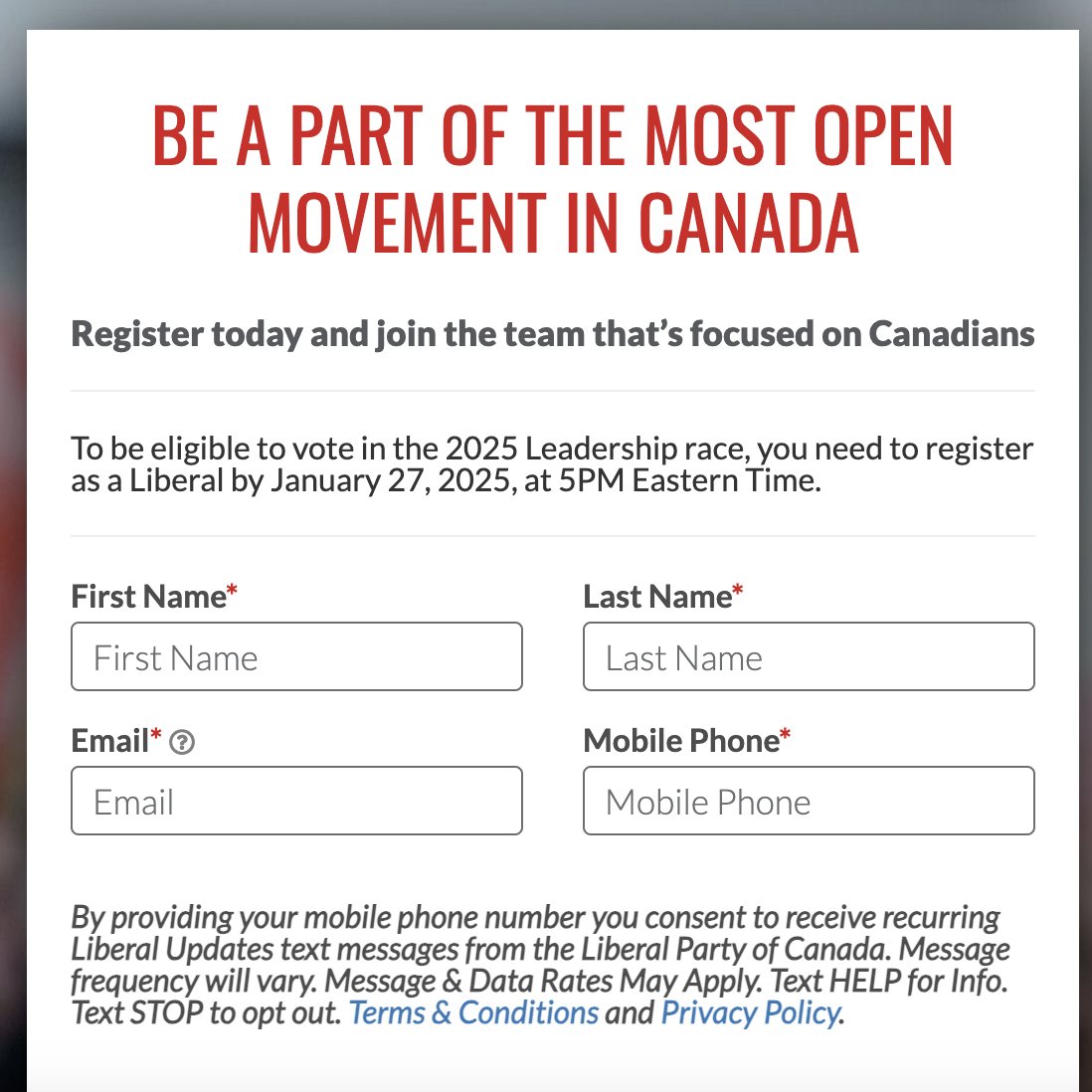 brianlilley's tweet image. All those Liberals getting angry at Conservatives encouraging people to sign up and vote calling it election fraud should perhaps be raising with their party how easy it is to sign up.
This is a vote to pick the next PM of Canada and it is a hot mess.