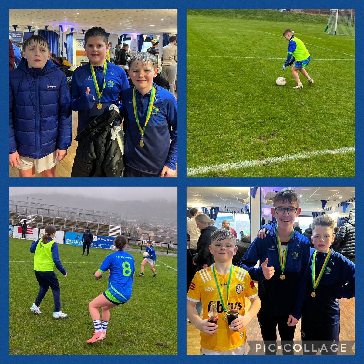 St Gerard's Pupils braved the elements today and played a fantastic game of football in the half-time game in the <a href="/AontroimGAA/">Antrim GAA</a> V <a href="/GaaClare/">Clare Gaa</a> match
👏 Well done to all involved 👏