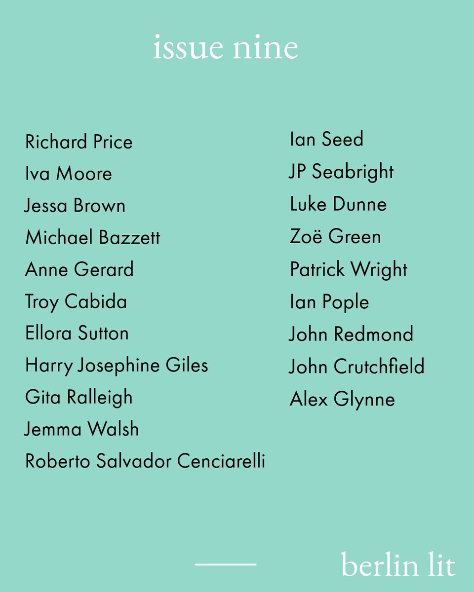 issue nine is live!

berlinlit.com/issue-nine/