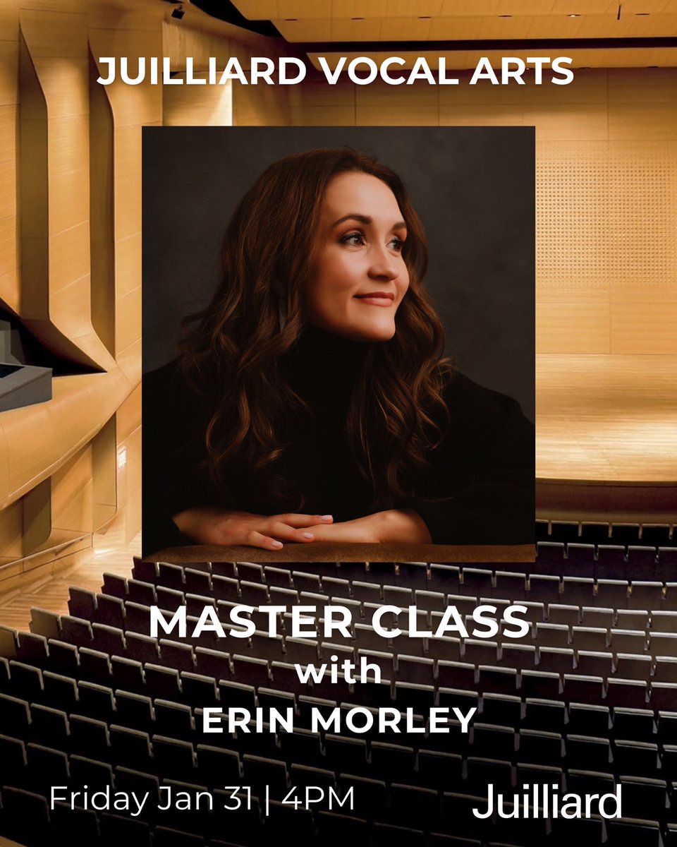 ERIN MORLEY (@morley_erin) on Twitter photo I’m so thrilled to be guest teaching <a href="/JuilliardSchool/">The Juilliard School</a> this week! Extremely excited to return to my alma mater and be a part of the incredible energy there. At the end of the week we’ll hold a master class that can be live-streamed. So looking forward!! 🎵 juilliard.edu/event/175971/l… I’m so thrilled to be guest teaching <a href="/JuilliardSchool/">The Juilliard School</a> this week! Extremely excited to return to my alma mater and be a part of the incredible energy there. At the end of the week we’ll hold a master class that can be live-streamed. So looking forward!! 🎵 juilliard.edu/event/175971/l…
