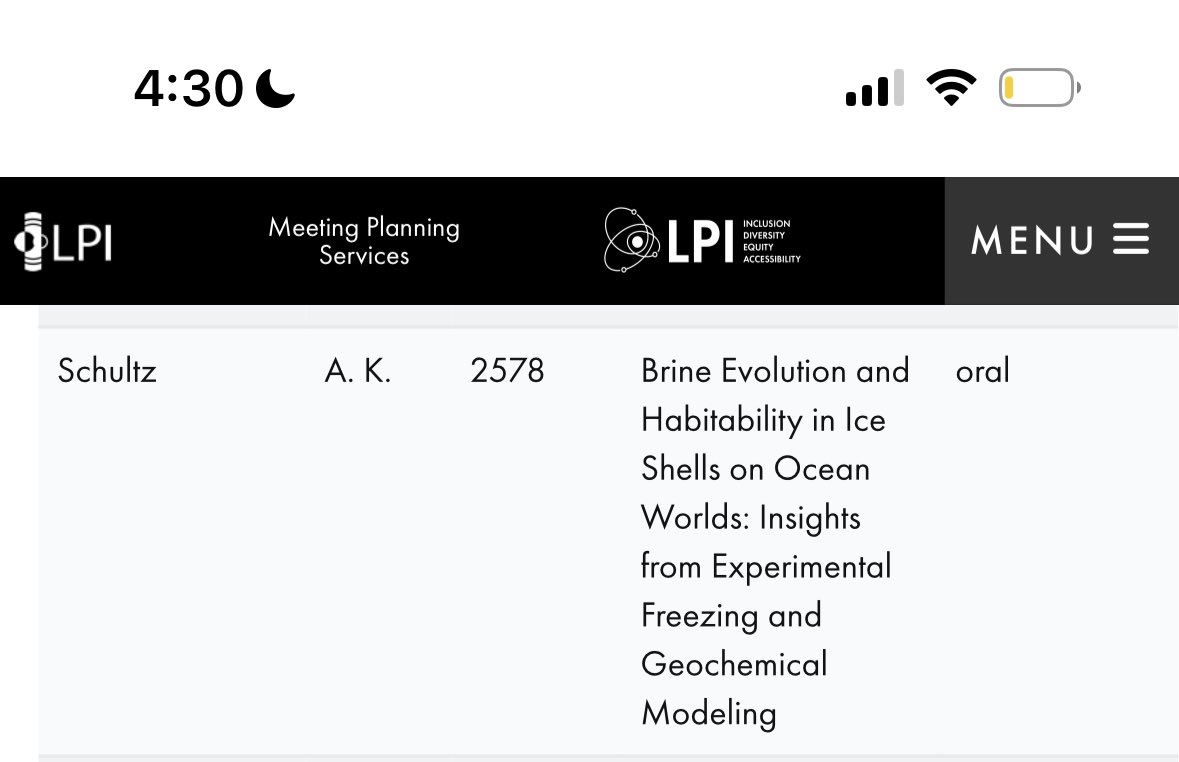 eek! come see me give my first big oral presentation on thursday morning of LPSC 😇 interesting ices 🥶🧊❄️🪐🧪🧬