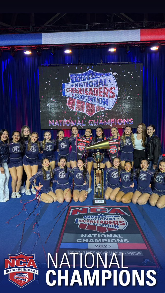 NCAupdates's tweet photo. Congratulations, National Champions! 
#NCANationals https://t.co/eO0Tz3UE5S