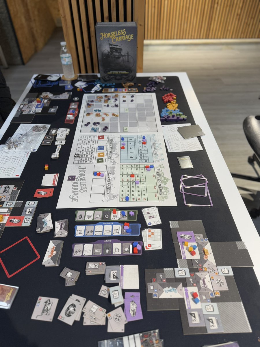 MrcdsSanchez's tweet photo. … qué complicado es construir lo que la demanda te pide: Horseless carriage, un juego seco como todos los Splotter, pero fascinante. Habrá que darle más partidas, ahora que el cerebro ha hecho los clics necesarios …
#boardgames #bgg #juegosdemesa #splotter #carruajes #january https://t.co/ppsseJ9BLt