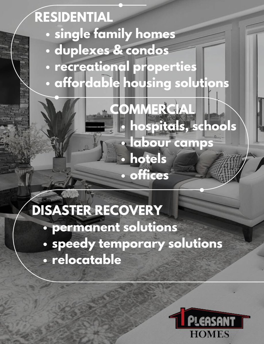 Modular construction applications are flexible. Learn more at pleasanthomes.ca 
#ModularConstruction #YEGBuilder #AlbertaBuilder #PleasantHomes