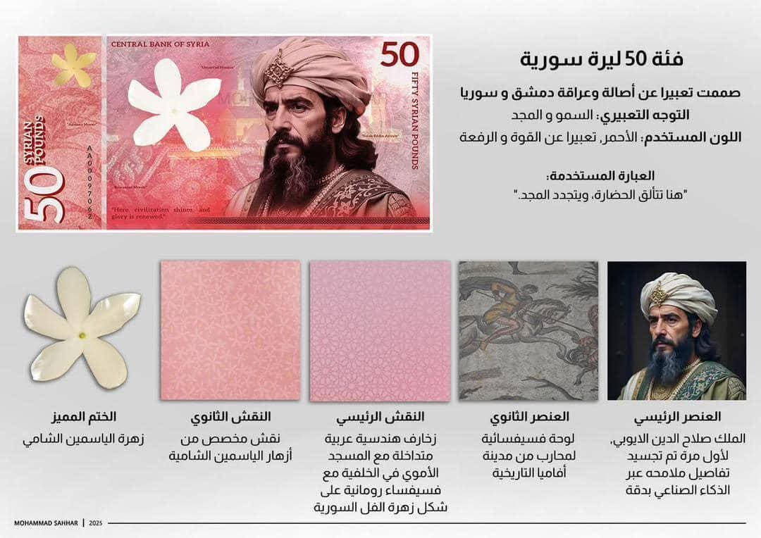 3M_SI's tweet photo. نموذج من العملة الجديدة لسوريا https://t.co/GCCT1AeZyi