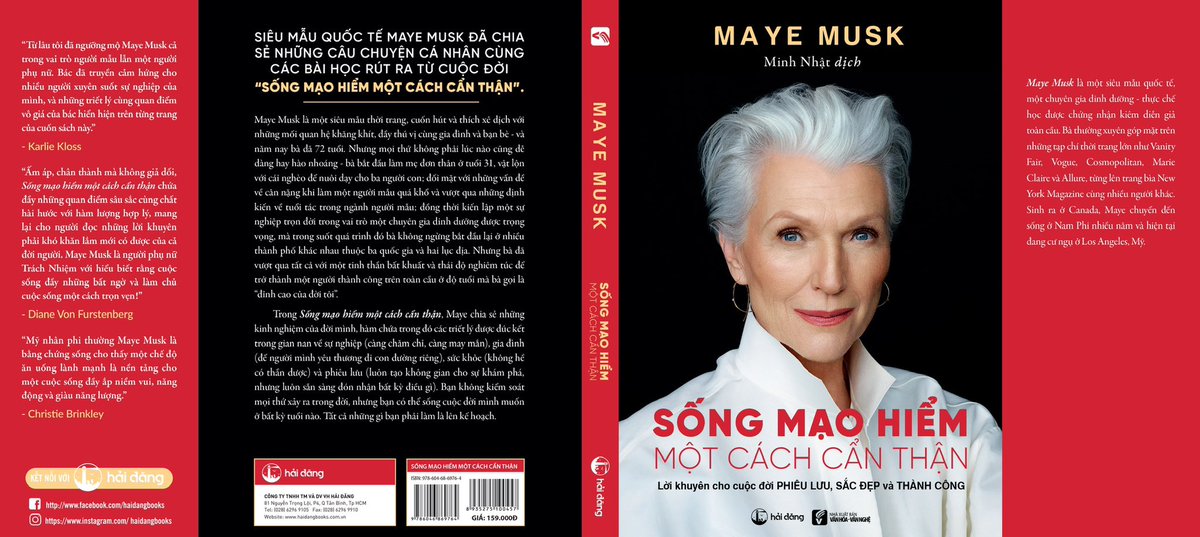 mayemusk's tweet photo. My Vietnamese book contract has just been renewed👏👏😍😍 I’m so happy that my book is a bestseller in Vietnam. 
27 years ago I was in Ho Chi Minh City for a modeling job, and toured the city for half a day. It was fascinating. I really need to go back. 
Thanks to my literary agents @CookeMcDermid and the publisher Hai Dang Cultural Service and Trading Co. Ltd. 🇻🇳❤️
#AWomanMakesAPlan
#ItsGreatToBe76