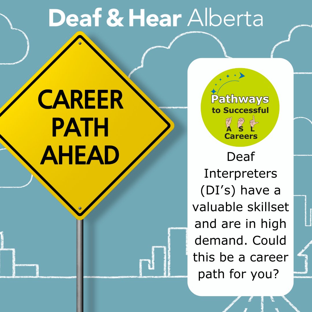 DeafandHearAB's tweet image. Deaf Interpreters (DI’s) are in high demand with a valuable skillset. Could this be the career path for you?  Our program can help turn your skills into a rewarding  career.  Email cindyp@deafandhearalberta.ca #DeafCareers #ASL  #DeafInterpreter