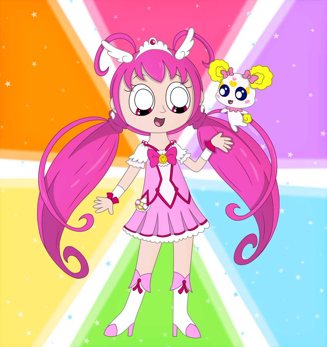 LunaKittyFox's tweet photo. Cure Happy and Candy
🩷💛🌈
#smileprecure #smileprettycure #precure #prettycure #precurefanart #curehappy #miyukihoshizora #candy #glitterforce #glitterlucky #スマイルプリキュア #プリキュア #星空みゆき #キュアハッピー #キャンディ https://t.co/wyHDBpLchF