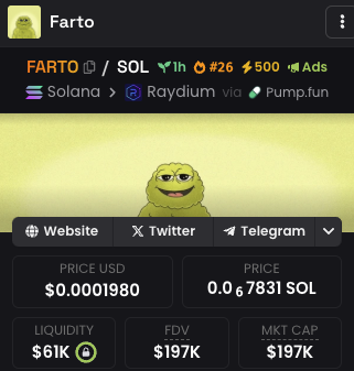Save this

So you can remember your biggest FARTBLE

$FARTO

dexscreener.com/solana/8RV8WE9…
