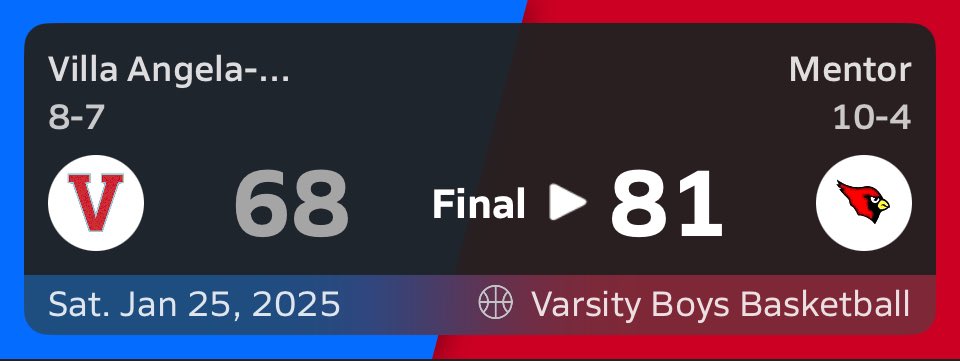 Your Vikings lost a tough one to the Mentor Cardinals yesterday afternoon. Final Score: 81-68

Top Performers:
Jeremiah Martin 24pts, 5rebs, 2asts, 2stls

Antonio Brown 20pts, 7rebs

Jayveon Roe 8pts, 7rebs, 3 asts, 2stls

Up next: CCC in the Village 1/31 @ 7pm (Alumni Night)