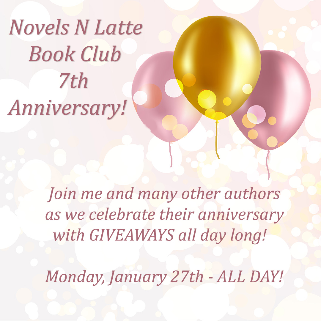 DLSlettenAuthor's tweet photo. Come join me and many other authors Monday, January 27th to celebrate Novels N Latte Book Club's Seventh Anniversary! There will be giveaways galore ALL DAY LONG. Follow the link to join in on the fun. See you there!

Link: https://t.co/9zdl8Z6J2y

#giveaway #giveawayalert https://t.co/xUMfkycyYk
