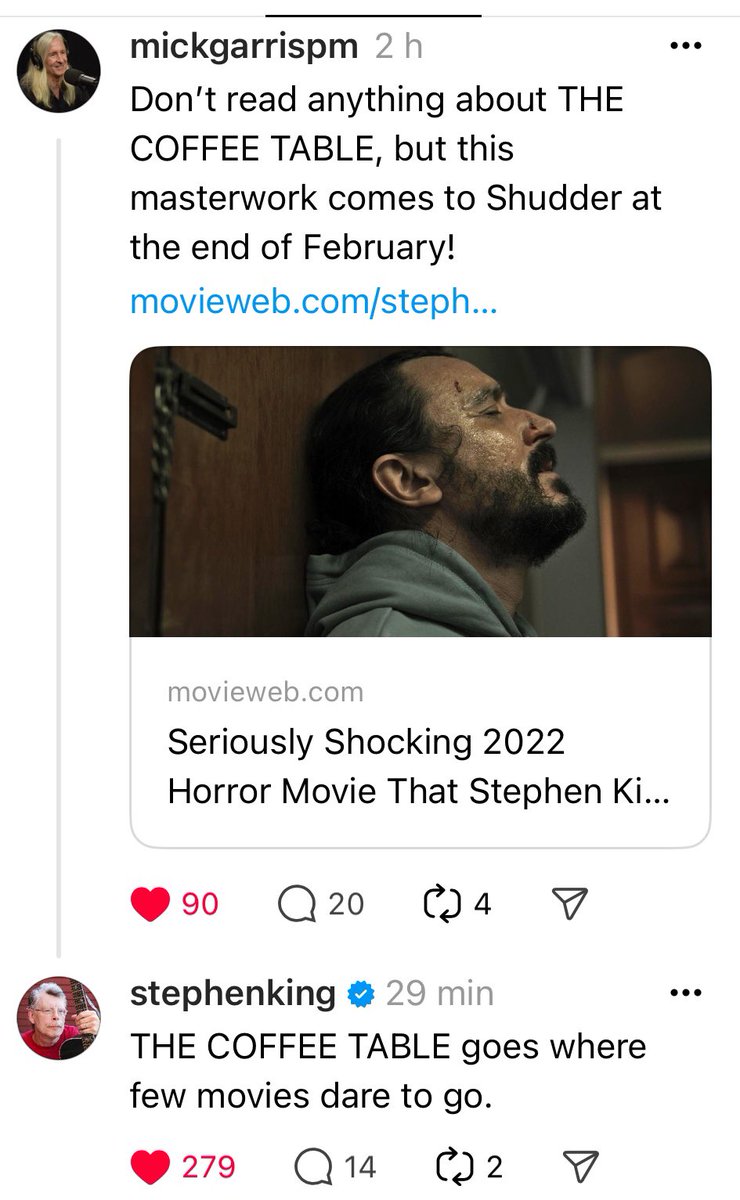 Los dos maestros han vuelto a hablar!!! Gracias STEPHEN KING y <a href="/MickGarrisPM/">Mick Garris & The Post Mortem Podcast</a> 🎬❤️👶🏻