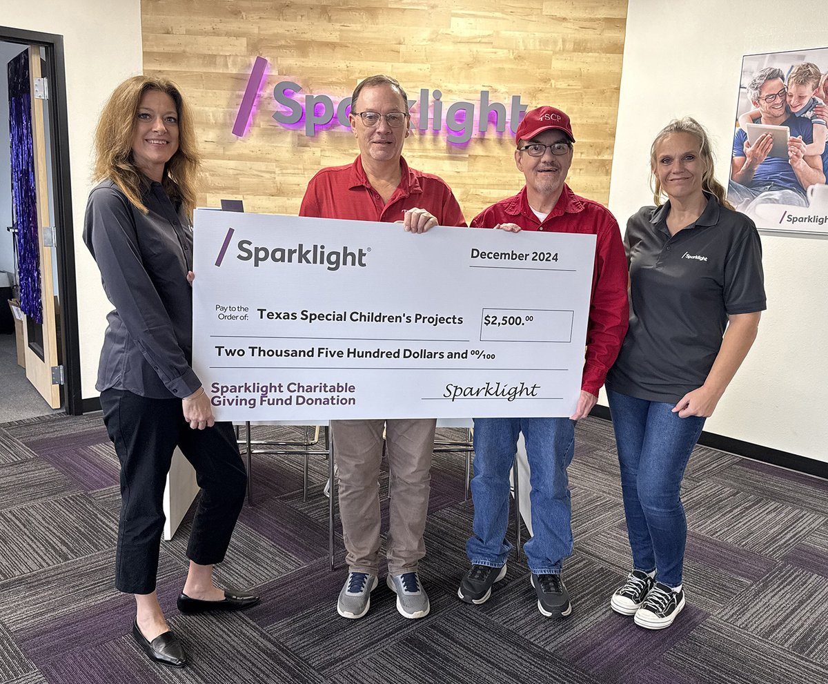 sparklightcares's tweet image. We’re delighted to share that we recently awarded a $2,500 grant to Texas Special Children’s Projects in #LongviewTX which helped purchase toys and gifts for individuals with special needs, brightening their holiday season. Info: sparklight.com/charitablegivi…. #SparklightCares