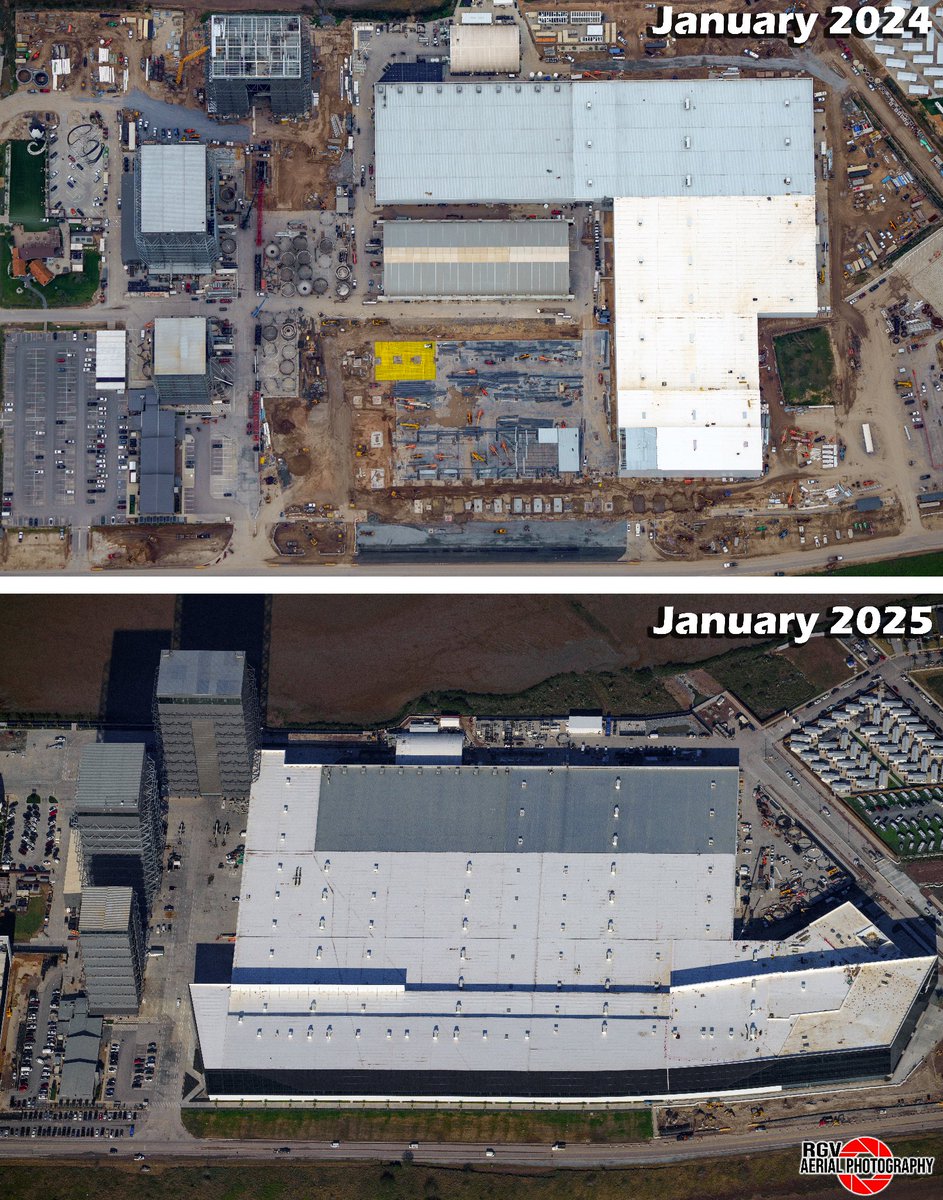 RGVaerialphotos's tweet photo. The expansion of Starfactory from January 2024 - 2025! https://t.co/acmUr1ZAJJ