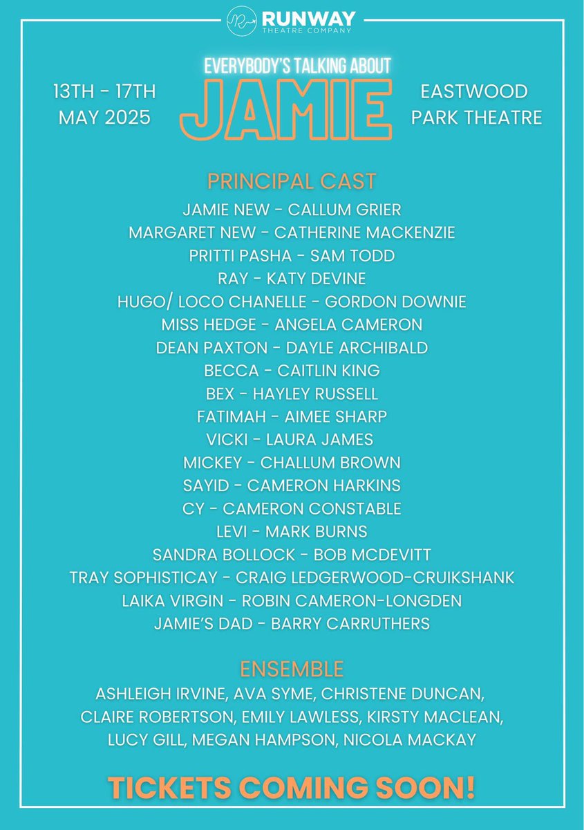 A little personal update - when the teacher is cast as a pupil 😅

Gobsmacked and extremely excited to have been cast as Bex in Runway’s production of ‘Everybody’s Talking About Jamie’ in May 😭👠