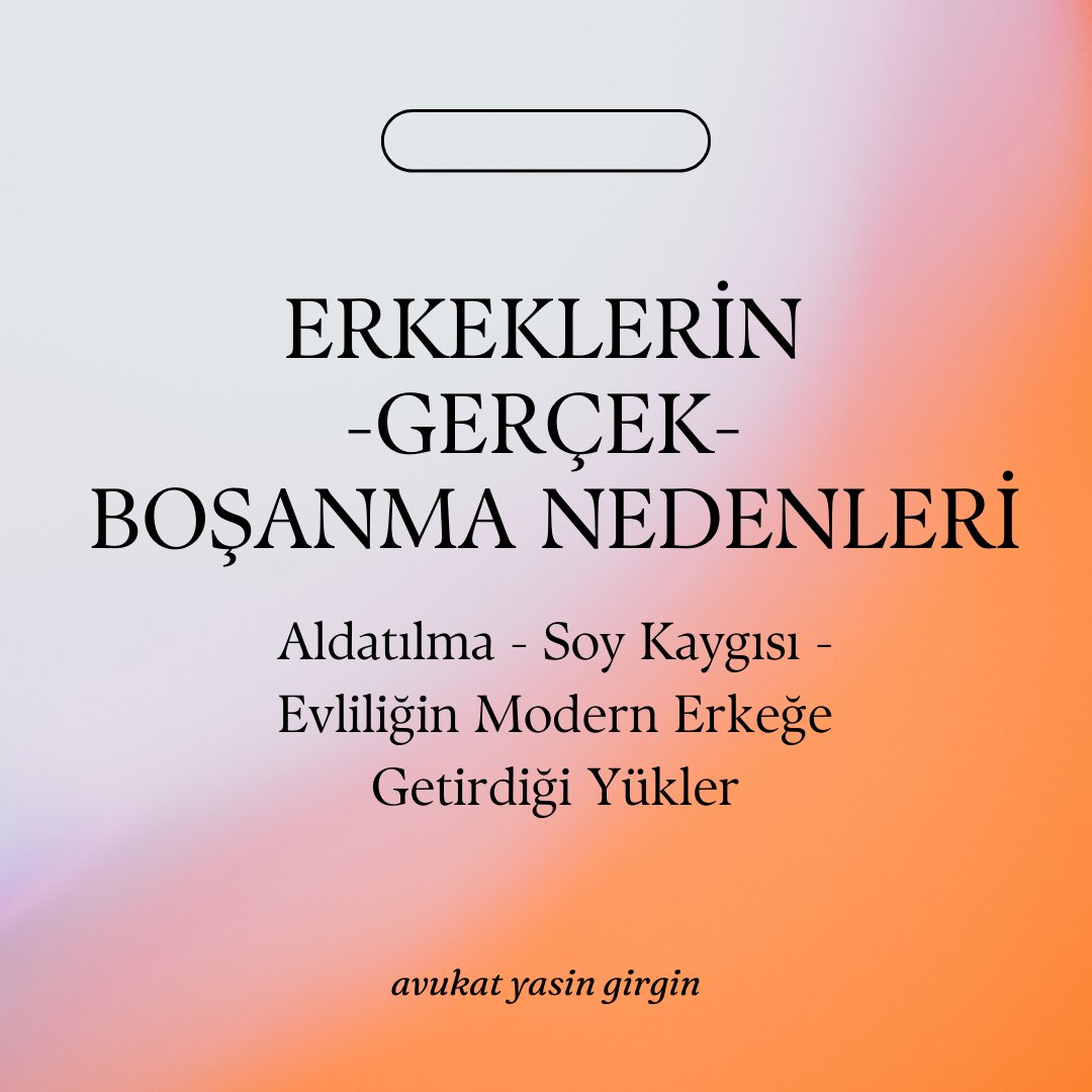 "Erkeklerin -gerçek- boşanma nedenleri:

aldatılma, soy kaygısı ve modern kanunların getirdiği yükler"

Yeni yazım : girgin.av.tr/erkeklerin-bos…