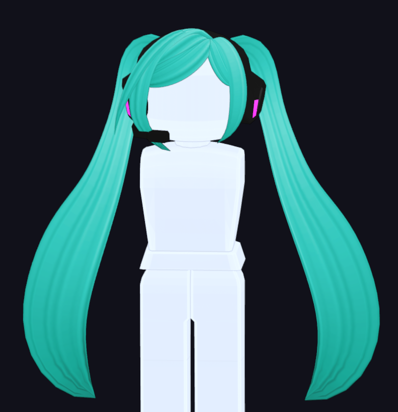 AndreaNaeko's tweet image. SPACE CHANNEL 39 HAIR!!!! This took me longer than I expected, &amp;lt;3.9K Tris. + Some close-ups too! #b3d #Blender #RobloxHair #初音ミク