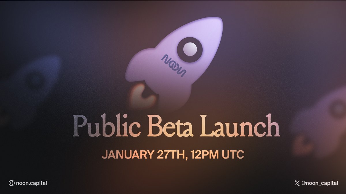 The Noon Public Beta launches January 27th—and we couldn’t be more excited to invite you to join us on this journey. 

Encompassing a multichain launch, stable yields, governance tokens rewards (did we say airdrop?), a new points system - all this for your future at Noon!

Here’s