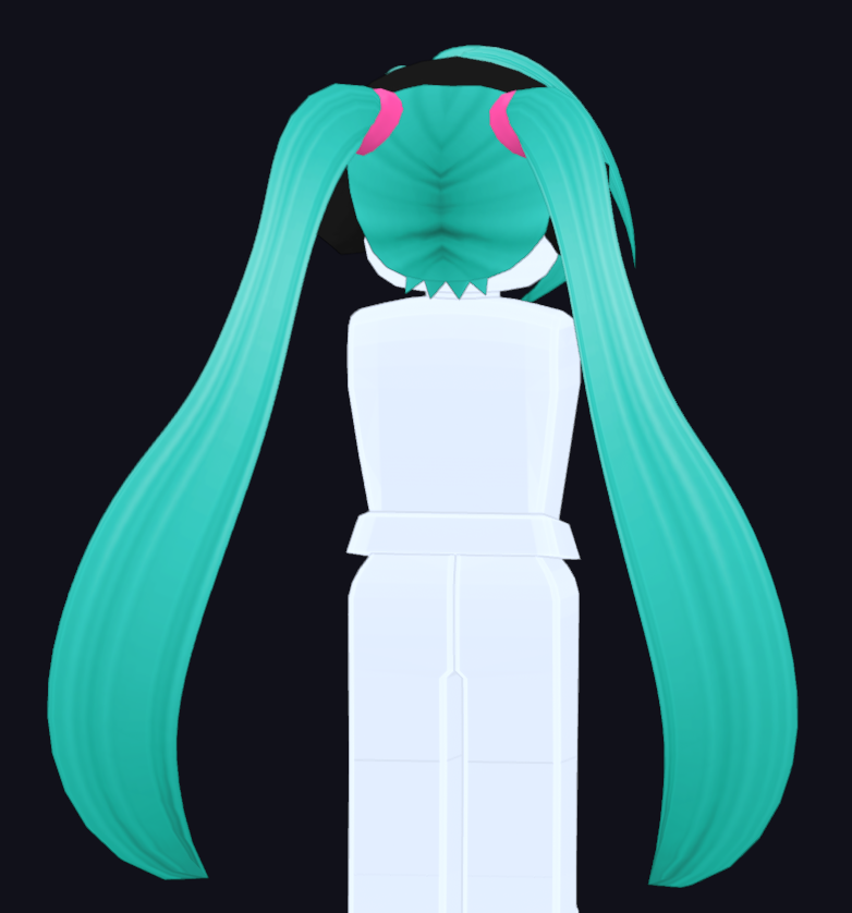 AndreaNaeko's tweet image. SPACE CHANNEL 39 HAIR!!!! This took me longer than I expected, &amp;lt;3.9K Tris. + Some close-ups too! #b3d #Blender #RobloxHair #初音ミク