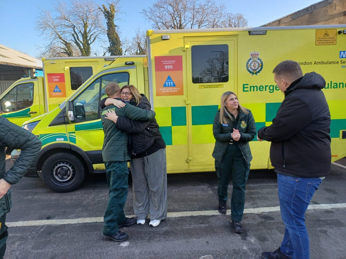 London Ambulance Service (@ldn_ambulance) on Twitter photo Thank you will never be enough' 🙏
Teacher Polly almost died at home when she was struck down by a rare and life-threatening heart condition.
Two years on, she caught up with our clinicians Luc and Helen who helped to save her life, alongside colleagues at <a href="/croydonhealth/">Croydon Health Services NHS Trust</a> 💚 Thank you will never be enough' 🙏
Teacher Polly almost died at home when she was struck down by a rare and life-threatening heart condition.
Two years on, she caught up with our clinicians Luc and Helen who helped to save her life, alongside colleagues at <a href="/croydonhealth/">Croydon Health Services NHS Trust</a> 💚