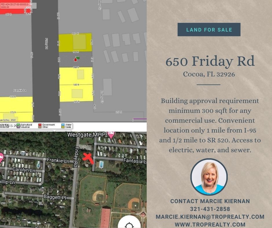 TropRealtyMI's tweet image. 🌟LAND FOR SALE🌟
If you're looking to buy land, give Marcie a call about this .25 acre lot !📞 321-431-2858
#TropicalRealty #CocoaFL #LandForSale #InvestInLand #PropertyForSale