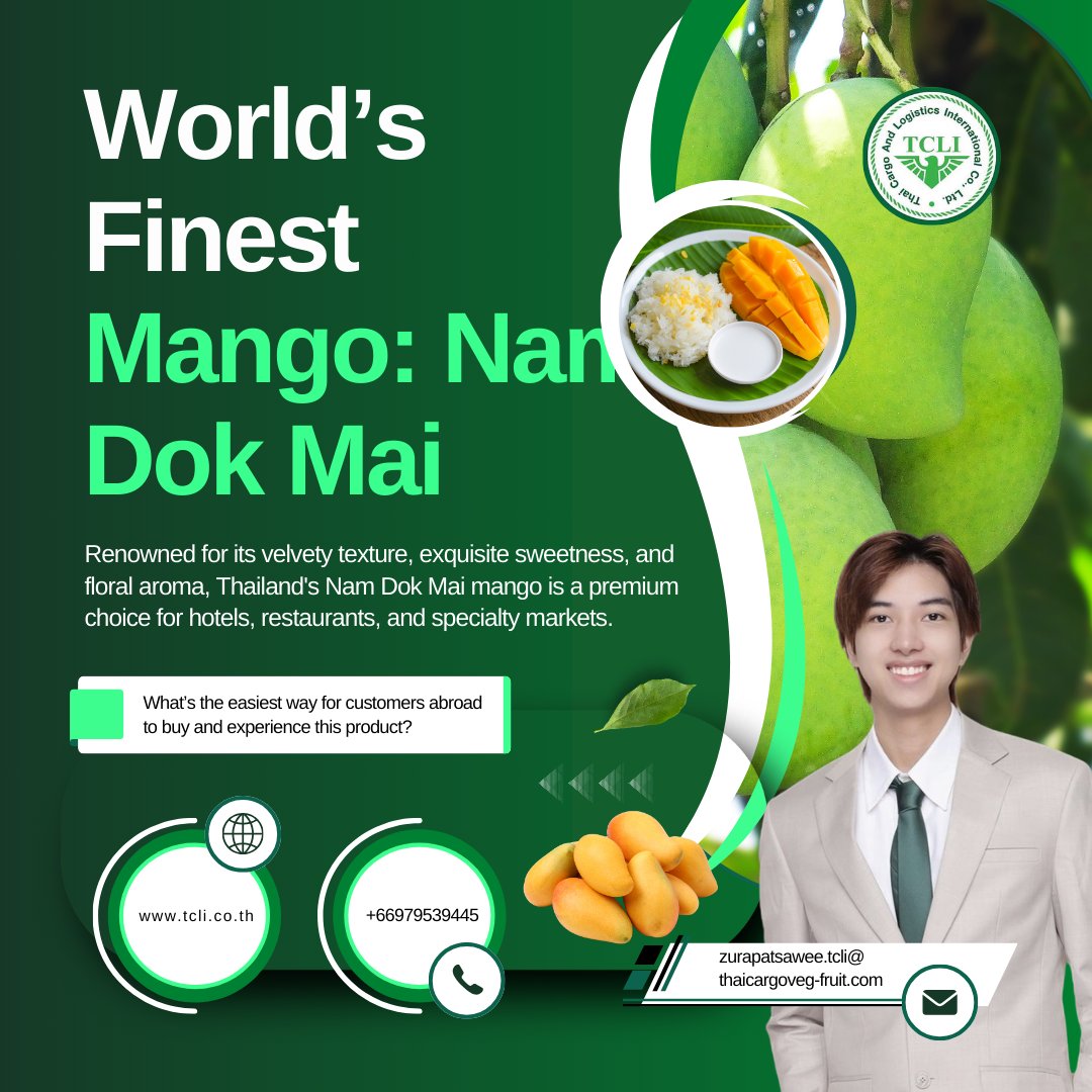 thaicargoveg's tweet image. 🍋 Discover the world’s finest mango: Nam Dok Mai! Velvety, sweet, &amp;amp; aromatic—perfect for luxury menus or premium retail. DM for bulk sourcing! 🌸✨ #NamDokMai #ThaiMango #ExoticFlavors