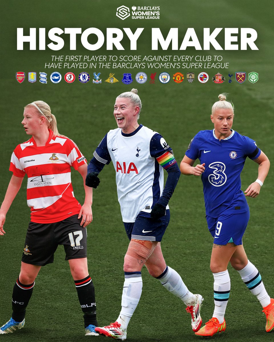 Into the #BarclaysWSL history books! 📖

Bethany England has now scored against every club to have played in the league 🌟