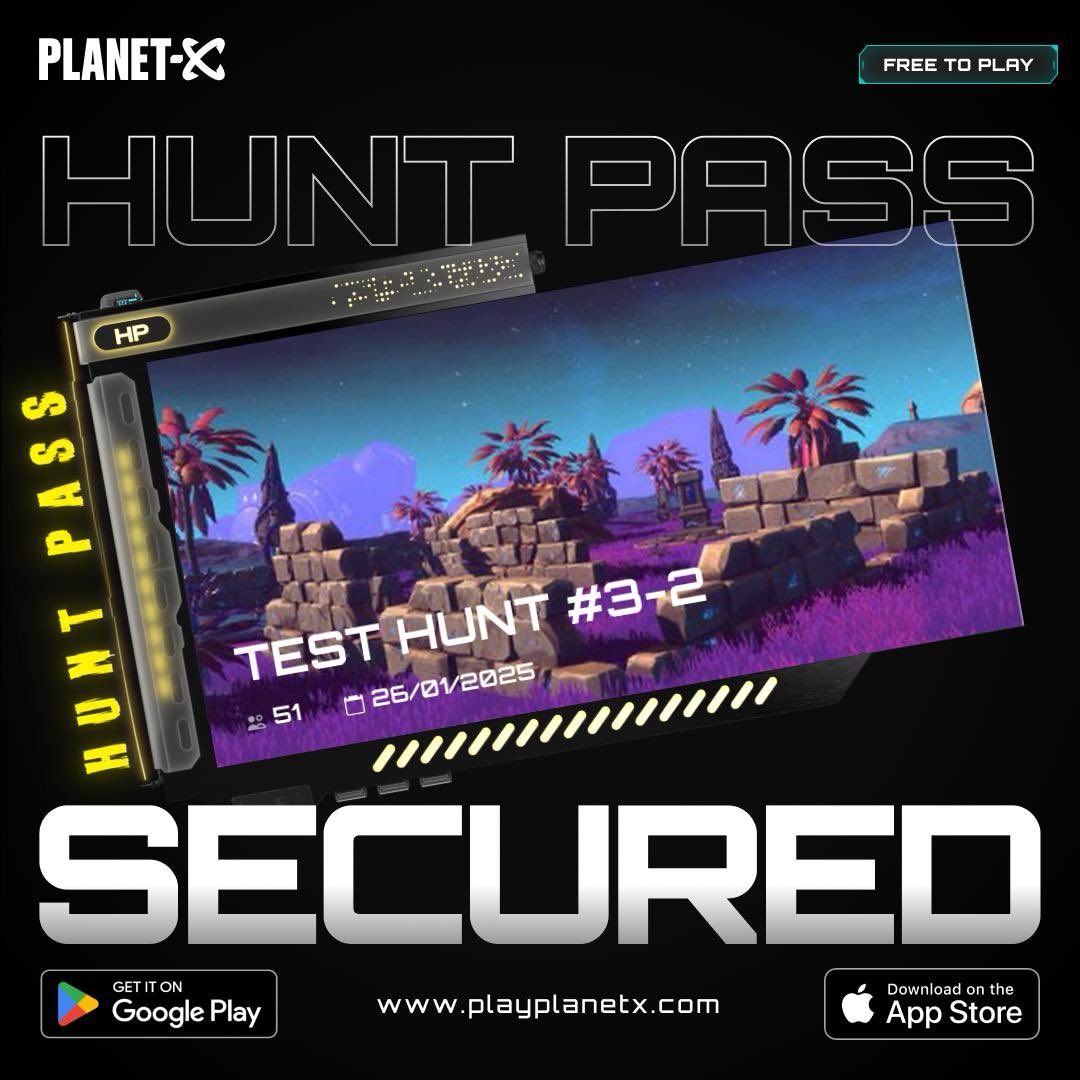 realPG's tweet photo. Just secured my hunt pass with @play_planetx for the TEST HUNT #3-2 hunt.

40 spaces available. Grab your hunt pass now!
Powered by @gallaxia https://t.co/mFu6SFqISy